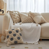 Bohemian Style Tufted Pillow Cushion Cover Plain Canvas Pillow Covers