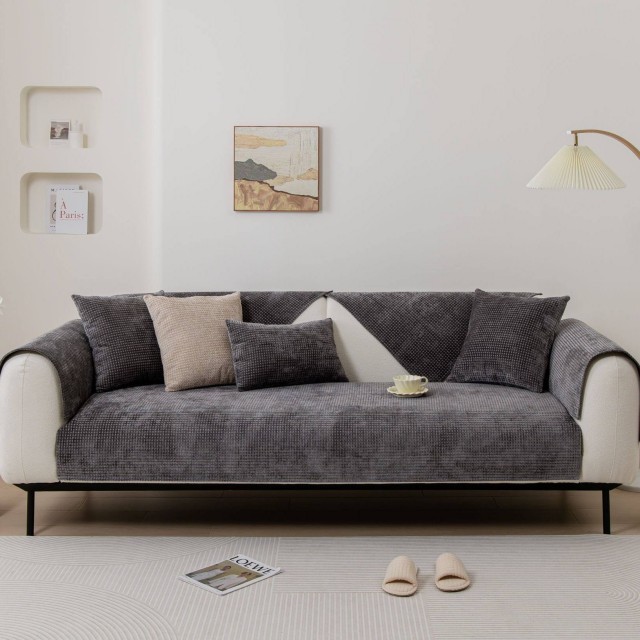 Four Seasons Waffle Chenille Sofa Non-Slip Sofa Cover
