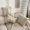 Embroidery Tufted Tassel Pillowcase Macrame