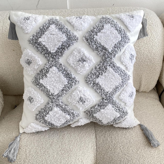 Bohemian Macrame Cushion Cover Embroidery Tufted Tass