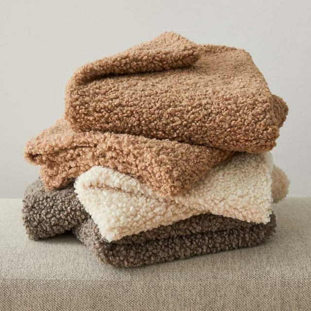 Thick Curly Shearling Faux Fur Sherpa Throw Blanket