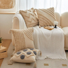 Bohemian Style Tufted Pillow Cushion Cover Plain Canvas Pillow Covers