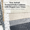 Woven Velvet Cut Pile Sofa Protector with Pom-Pom Trim 70cm