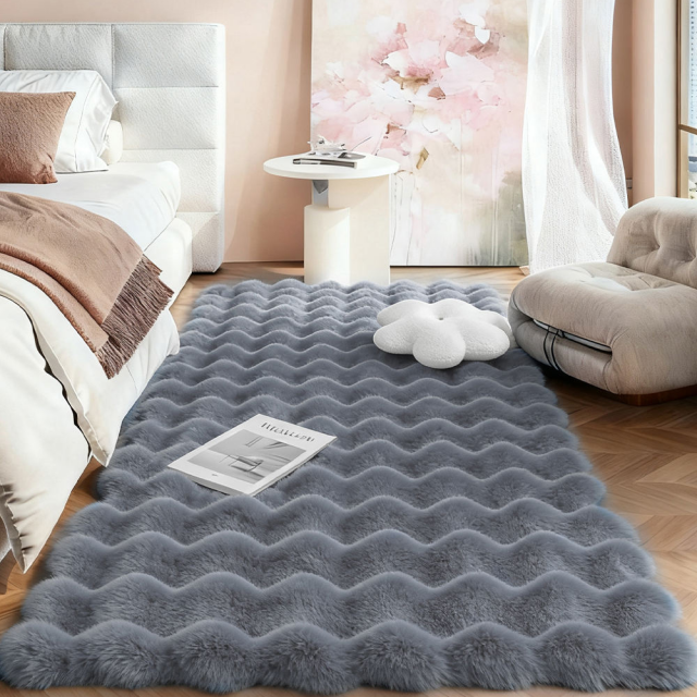 Soft Velvet Rugs Faux Rabbit Carpet